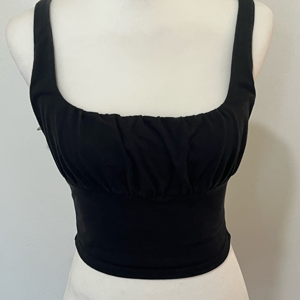 ASOS Black Ruched Tank Top